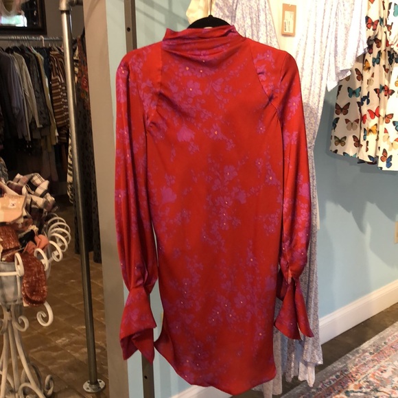 Free People red long sleeve dress - Picture 4 of 5